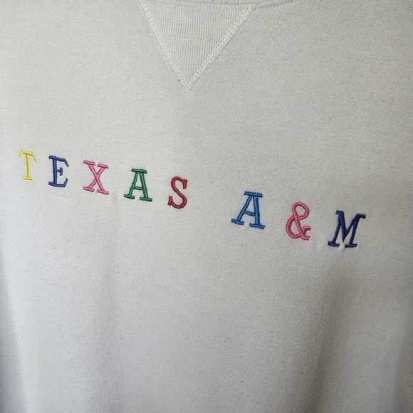 Vtg Russell Athletic Texas A&M‎ Womens Sweatshirt XL White Colorful Rare Aggies - Picture 4 of 13